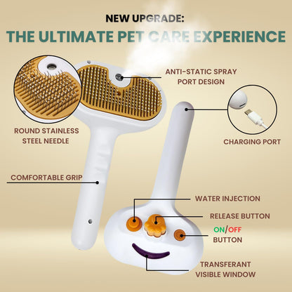 Water brush for dogs and cats, spray brush for short and long haired dogs and cats