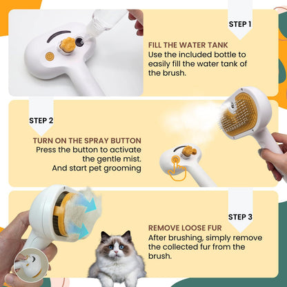 Water brush for dogs and cats, spray brush for short and long haired dogs and cats